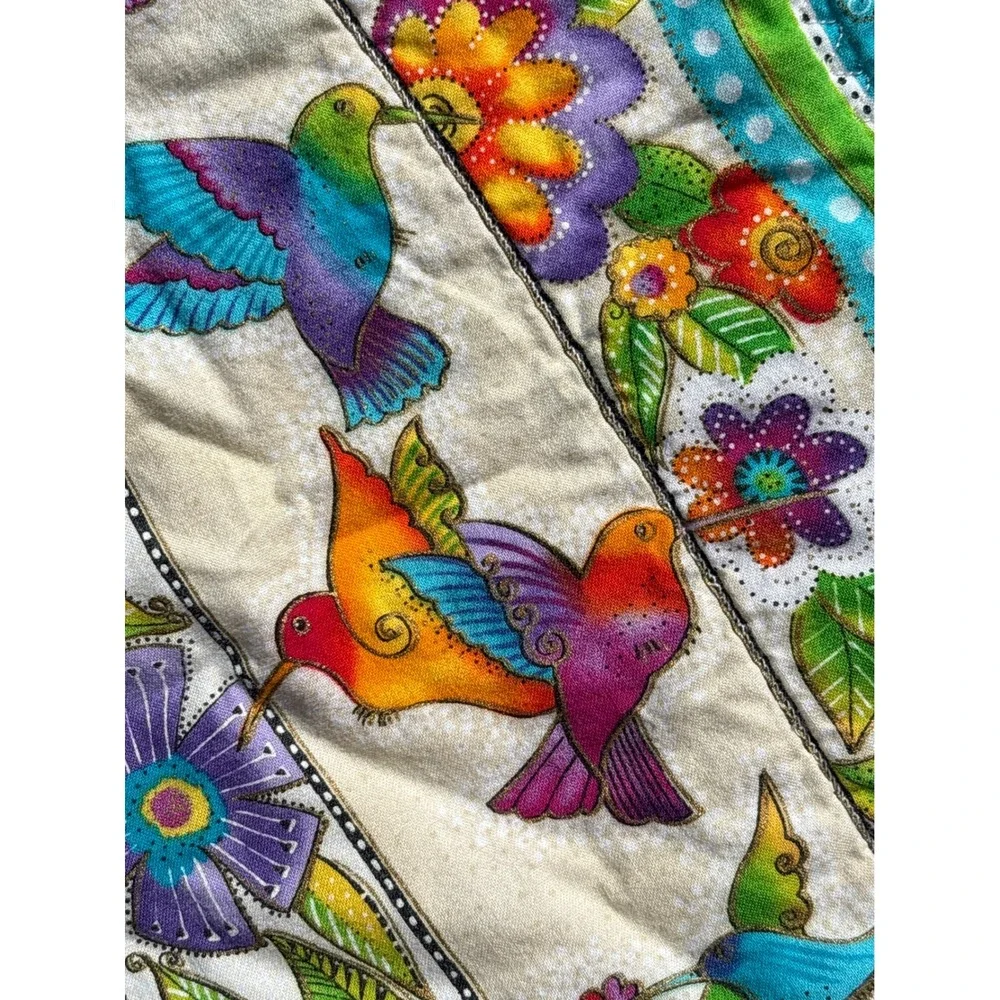 Project Linus Sparkle Handmade Quilt Hummingbird Butterfly Floral Rainbow 67x36